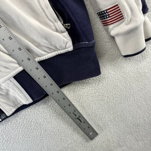 Ralph Lauren Jacket Men's Large White Zip RL Ocean Challenge USA Big Pony READ - Picture 7 of 16